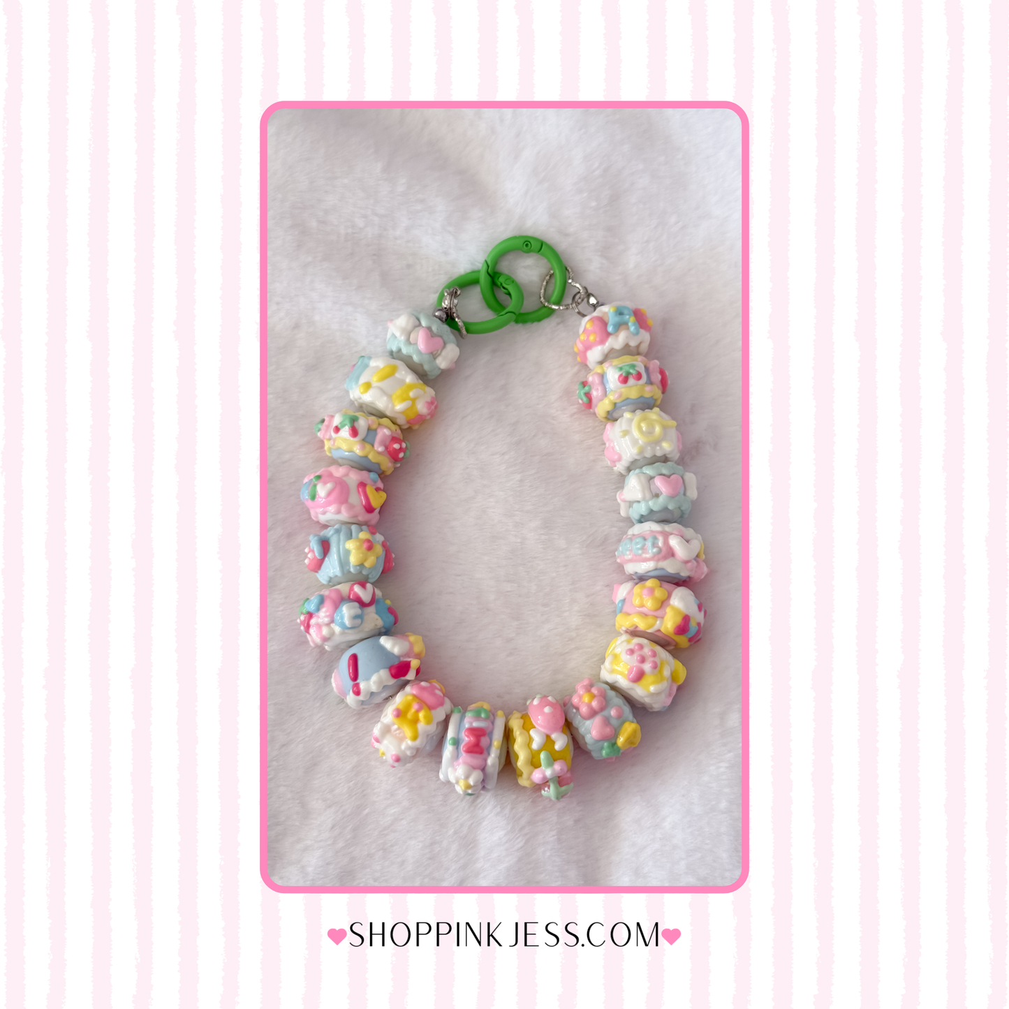 Hand Painted Bead Keychain