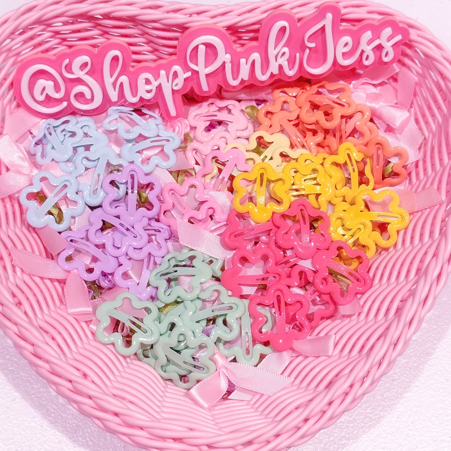 Flower Snap Clips - Set of 9