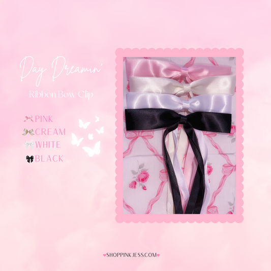 Day Dreamin’ Ribbon Bow Clip - 4 Options