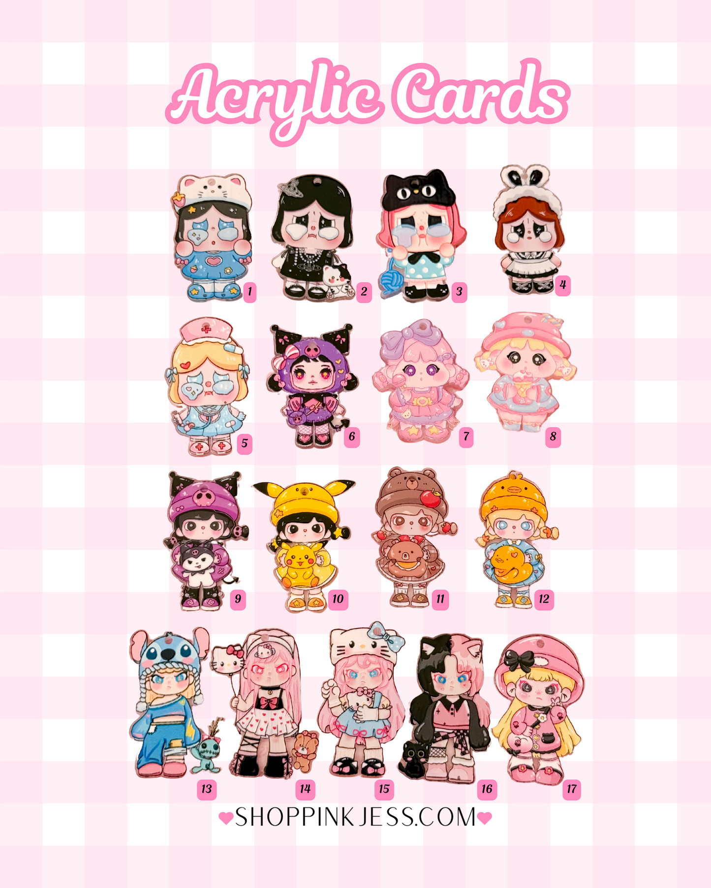 Acrylic Character Cards