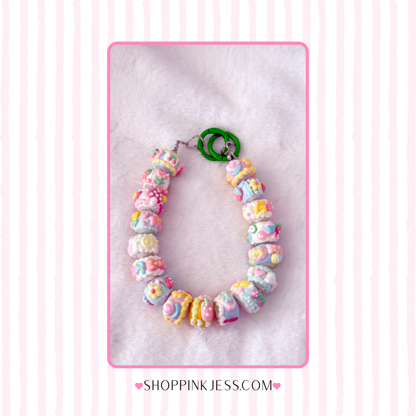 Hand Painted Bead Keychain