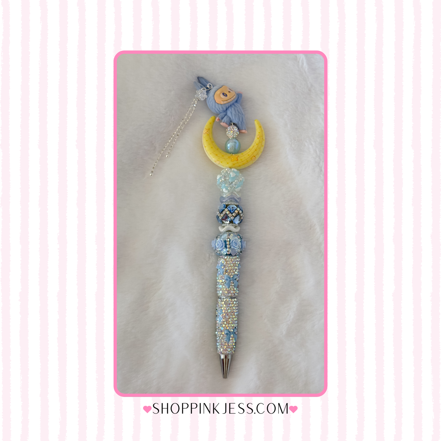 Baby Blue Yoga Labubu Pen